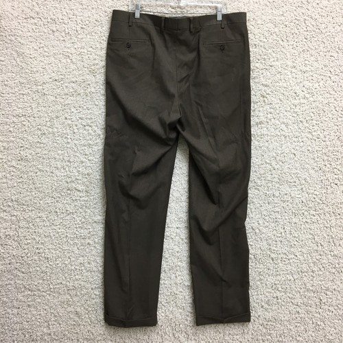LRL Ralph Lauren Pants 38x34 Mens Brown Pleated Front Dress Straight Leg Trouser - Picture 6 of 11