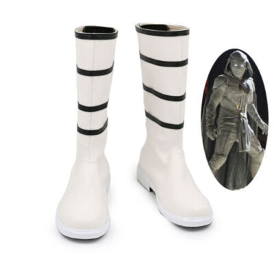 Moon Knight Marc Spector Shoes Cosplay Men White Boots