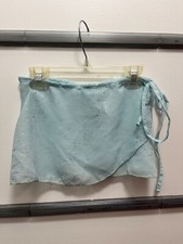 Capezio Wrap Skirt, Aqua Blue With Sparkles, Adult Pet/Sml Size, New In Bag