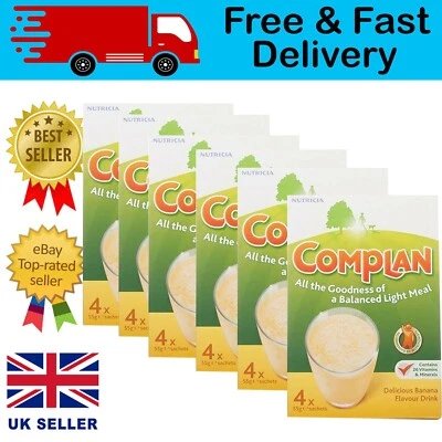 Complan Banana Flavour Nutrition Drink Powder 4 x 57g,pack 6