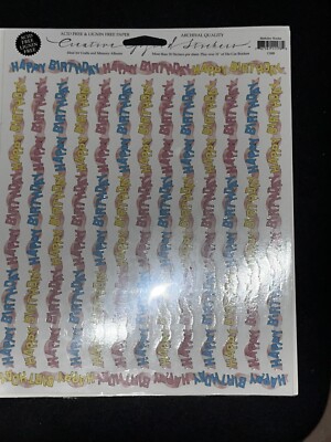 10 Sheets Birthday Border Victorian Scrapbook Sticker Sheet By John Grossman