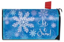 Glistening Snowflakes Winter Magnetic Mailbox Cover Let It Snow Standard