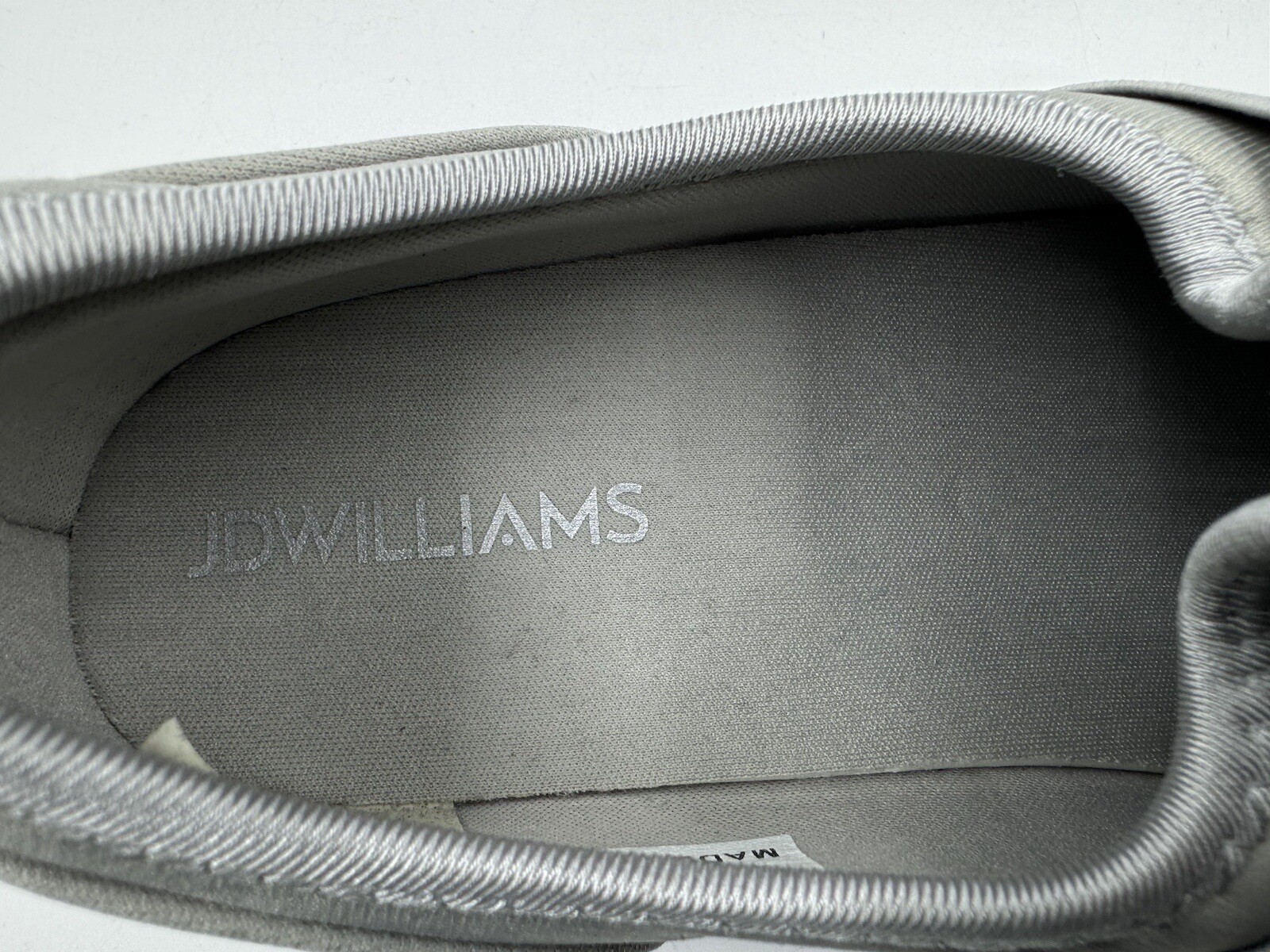 JD Williams Women’s Grey Fabric Diamanté Slip On Wide Fit Trainers UK