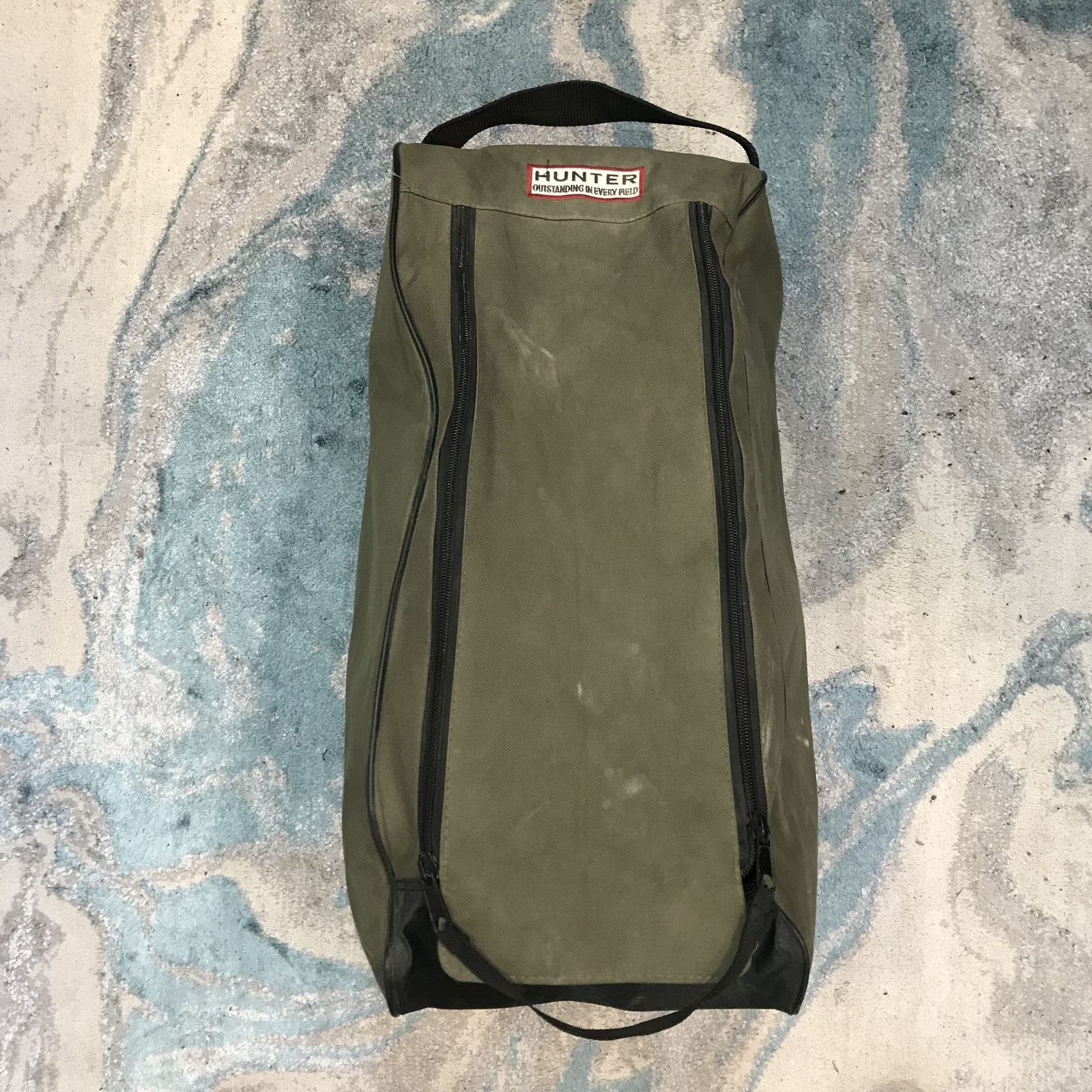 Vintage Green Hunter Welly Boots with Bag and Straps UK7 eBay