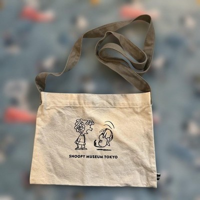 SNOOPY MUSEUM TOKYO Canvas Bag Natural Character Illustration Adjustable Strap