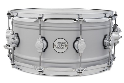 DW Design Snare, Matte Aluminum, 6.5x14''