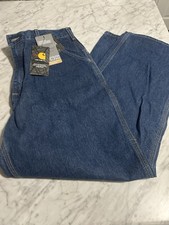 Carhartt FR Signature Denim Dungaree Pants Size 34 X 32 Color Blue
