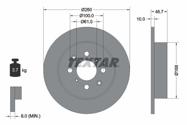 2X Bremsscheibe Hinten Textar 92125300 FÜR MG Bremsscheiben Scheibenbremse-image