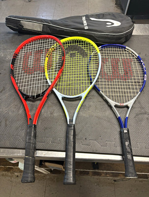 Set of 3 tennis rackets/ HEAD Graphene 360+ Speed & Federer & Wilson - see pics