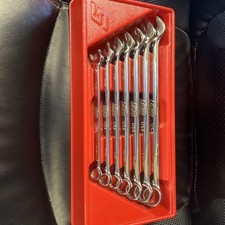 Snap On Tools Oex707b 7 Pc 12-pt Sae Combination Wrench Set In Tray 38-34