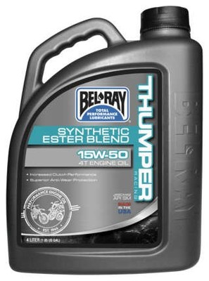 Bel Ray Lubricants 99530-B4LW THUMPER SYNTHETIC BLEND 4T ENGINE OIL 15W-50 4L