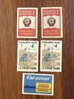 5 Vintage Matchbox Labels Czech c1960 Collectible Items