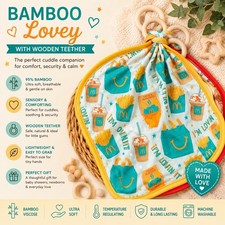 Bebé de bambú Lovey con mordedor de madera inspirado en comida rápida seguridad lovey suave