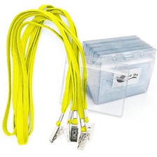 50 Pack Lanyards with ID Holder Waterproof Plastic Name Tag Badge Holders