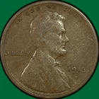 1913-S Lincoln Wheat Cent Fine F Coin #40002