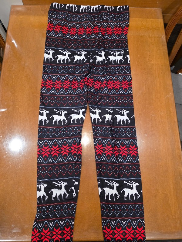 Womens Holiday Stretch Pants - Size L