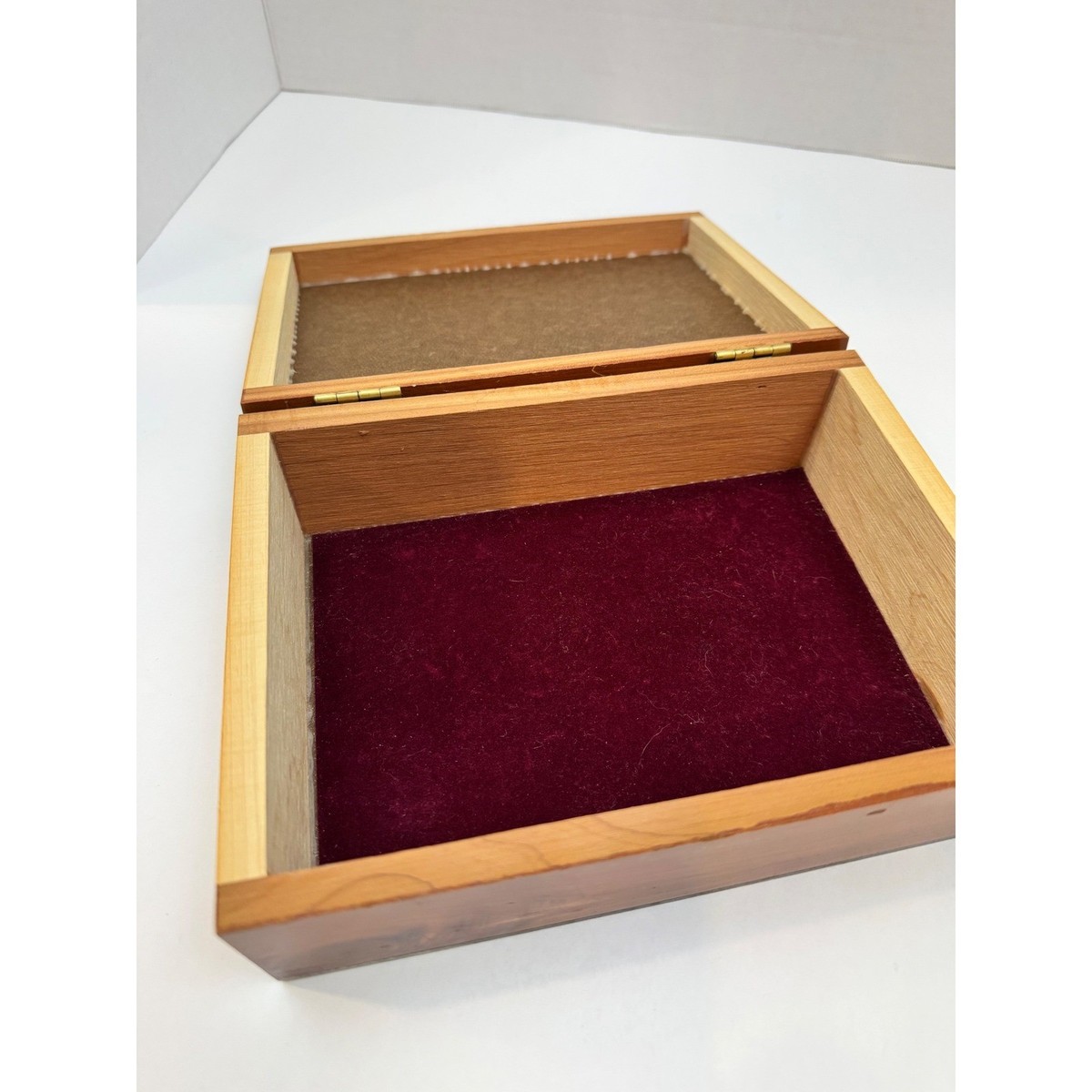 Vintage 90's Celestial Sun Moon Star Wooden Keepsake Jewelry Box