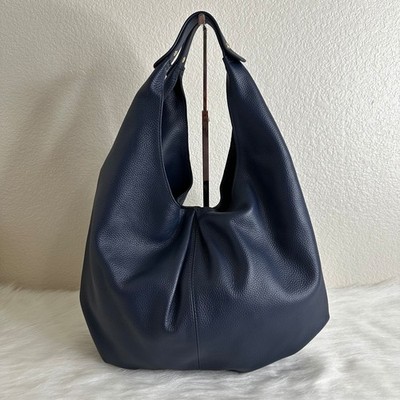 NWOT Laggo 100% Genuine Leather Navy Blue Hobo Shoulder Bag
