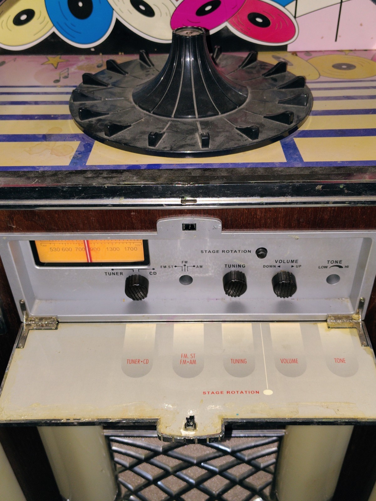 Vintage Jukebox Machine Classic Design with Record Holder and Control ...
