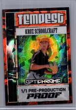 Kruz Schoolcraft 2025 Leaf Optichrome Baseball 1/1 Pre Production Proof
