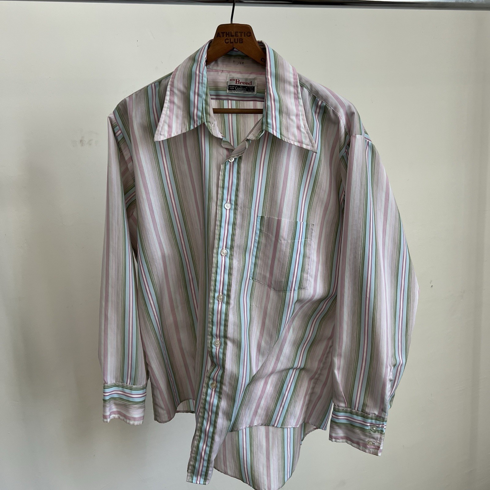Vintage 70S Campus Digger Collar Men’s Shirt L/XL Distressed Disco Vtg Retro