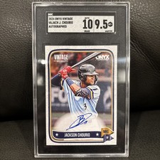Jackson Chourio 2024 Onyx Vintage Baseball Rookie Auto Blue SGC 10/9.5 Brewers