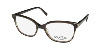 NEW OSCAR DE LA RENTA OSL 730 EYEGLASSES PLASTIC 53-17-140 BROWN SQUARE WOMENS