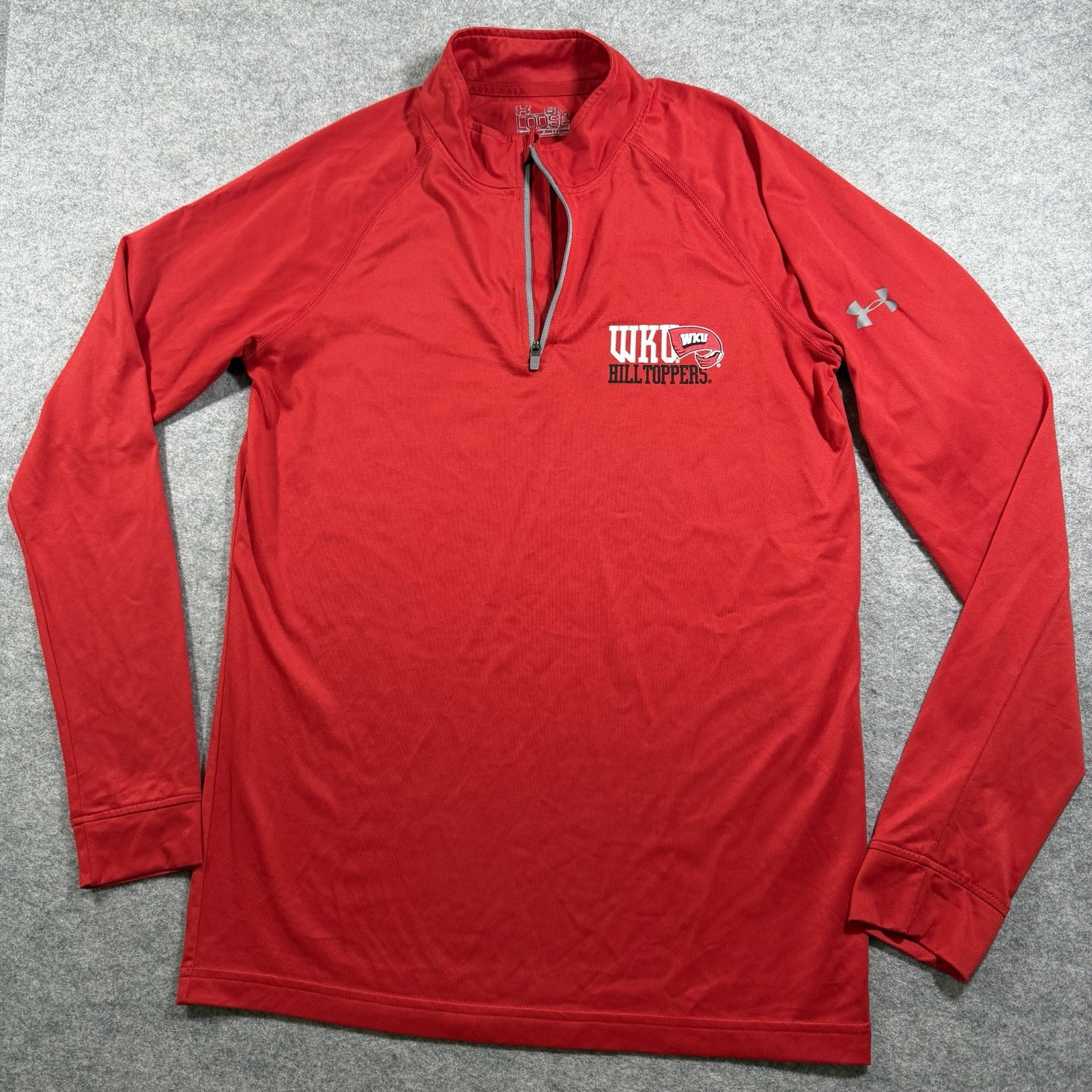 Under Armour WKU Hilltoppers 1/4 Zip Pullover Mens S Red NCAA Sports Lightweight