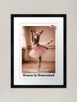 Funny Ballet Donkey Poster, Grace I Framed Wall Art Poster Canvas Print Picture