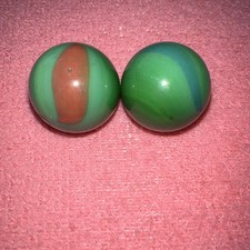 Glass Beads Marbles Decorative Sphere Colorful Glass Balls Vintage Set Of 2