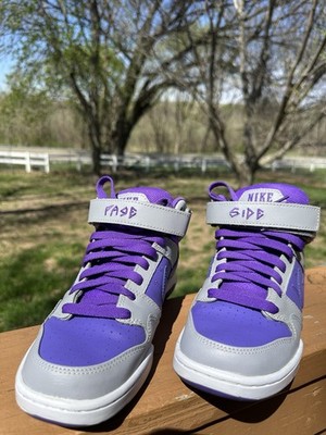 PAGE SIDE RAGE SIDE PHISH SB MID, ID DUNKS! RARE. US SIZE 7.5 Grey/Purple/White