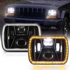 Auxbeam 280W 300 Bright 5x7 Inch LED Headlights For Jeep Wrangler YJ Cheroke...
