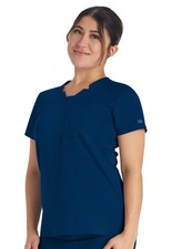 Navy Dickies Scrubs Balance Notched V Neck Top DK671 NAV