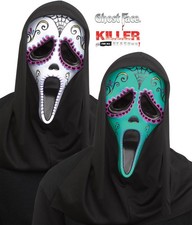 Day of the Dead GhostFace Scream Masks BOTH WHITE TURQUOISE In Stock