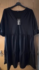 Yours Limited Collect Brand new tags Black tiered summer dress size 22 stretch
