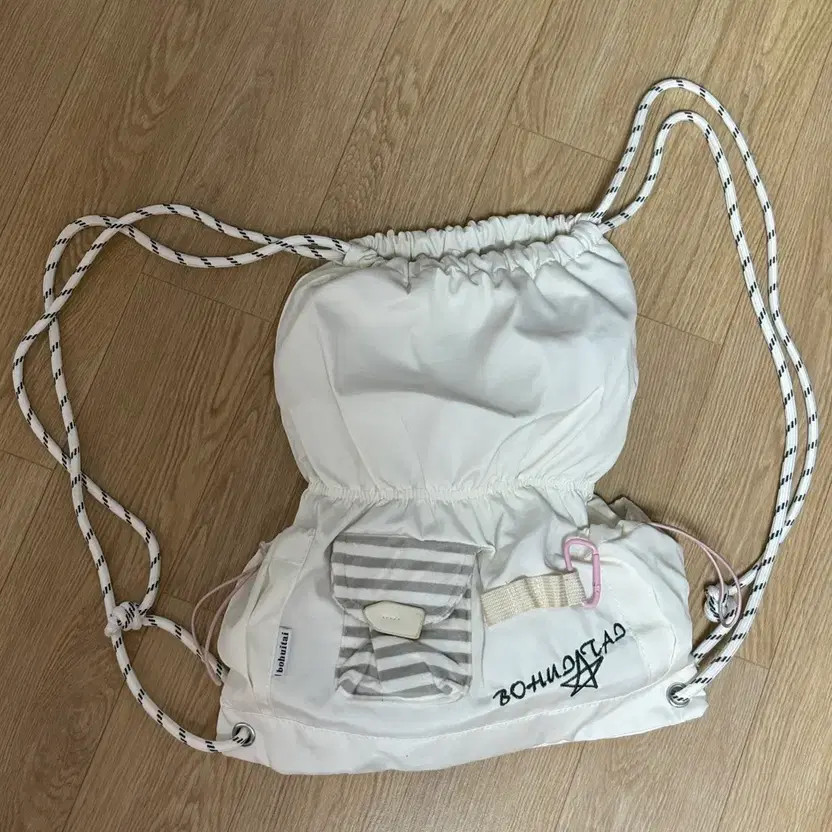 Ivory String Backpack Lightweight Casual Bag - image 3