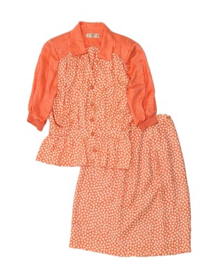 Valentino Damen 2-teiliges Rock Set IT 46 Large W28 orange gepunktet CT12