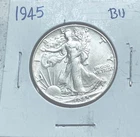 1945-P Walking Liberty Half Dollar - AU - About Uncirculated - 90% Silver