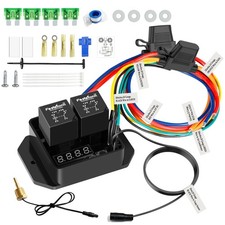 12v-24v Digital Adjustable Dual Electric Radiator Fan Thermostat Switch Kit With 12v-24v Digital Adjustable Dual Electric Radiator Fan Thermostat Switch Kit With
