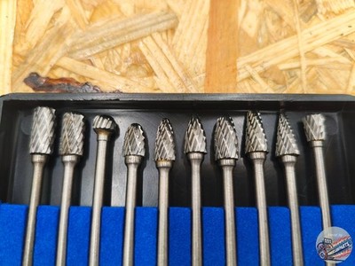 Hartmetall Fräser Fräs-Set Wolfram Carbit Doppelschneide 3mm f. Dremel, Proxxon