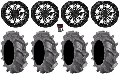 System 3 ST-6 14'' Wheels Black 28'' BKT AT 171 Tires Polaris RZR