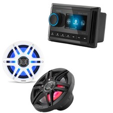 Clarion CMM-30 Marine Source Unit Color LCD Display with CMS-651RGB-SWB 6.5-i...