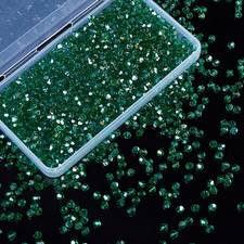 1100PCS 4mm Bicone Crystal Glass Beads for Jewelry Making, Sparkling Mini Beads