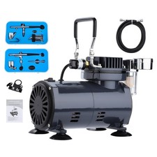 220V Airbrush Compressor Double Action Air Brush Spray Kit For Paint Nail Tatoo