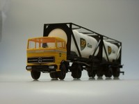 Reduziert: Brekina Mercedes Lps 1620 Container-Sattelzug Bp Gas - 81046 - 1:87