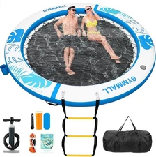 Inflatable Water Hammock Floating Dock 8 FT with Mesh, Tanning Pool Float Rou...