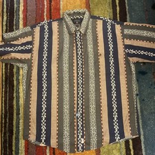 Polo Ralph Lauren Vintage Pastel Striped Short Sleeve Button-Up Men  s Size L