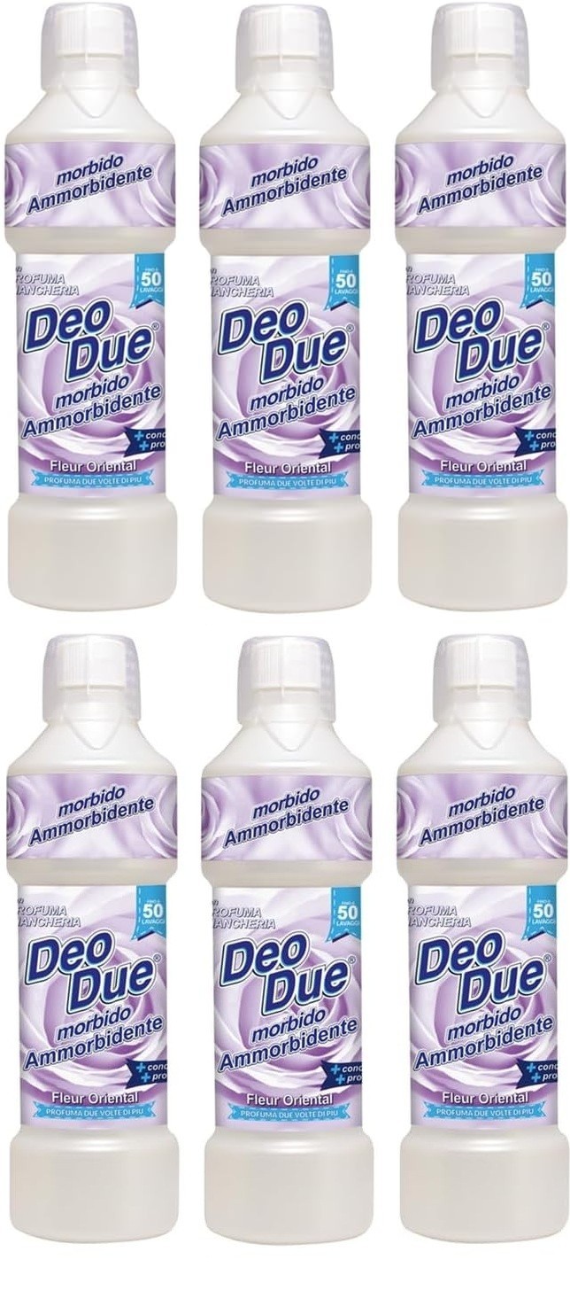 6x DEO DUE Konzentrierter Weichspüler Fleur Oriental, 50 Wäschen 1Lt