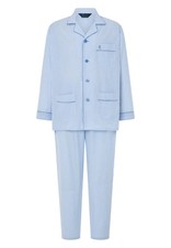 Herren Schlafanzug Pyjama Lang Baumwollmix Gestreift Blau 1912 El B&uacute;ho Nocturno