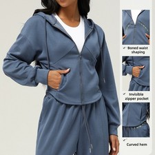 Women s Zip Up Hoodie Jacket Casual Lounge Sweatshirt with Pockets